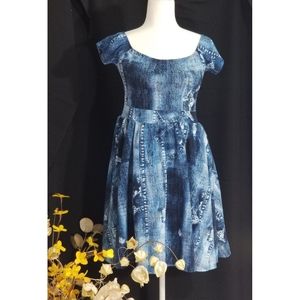 Auditions A-line jean print dress